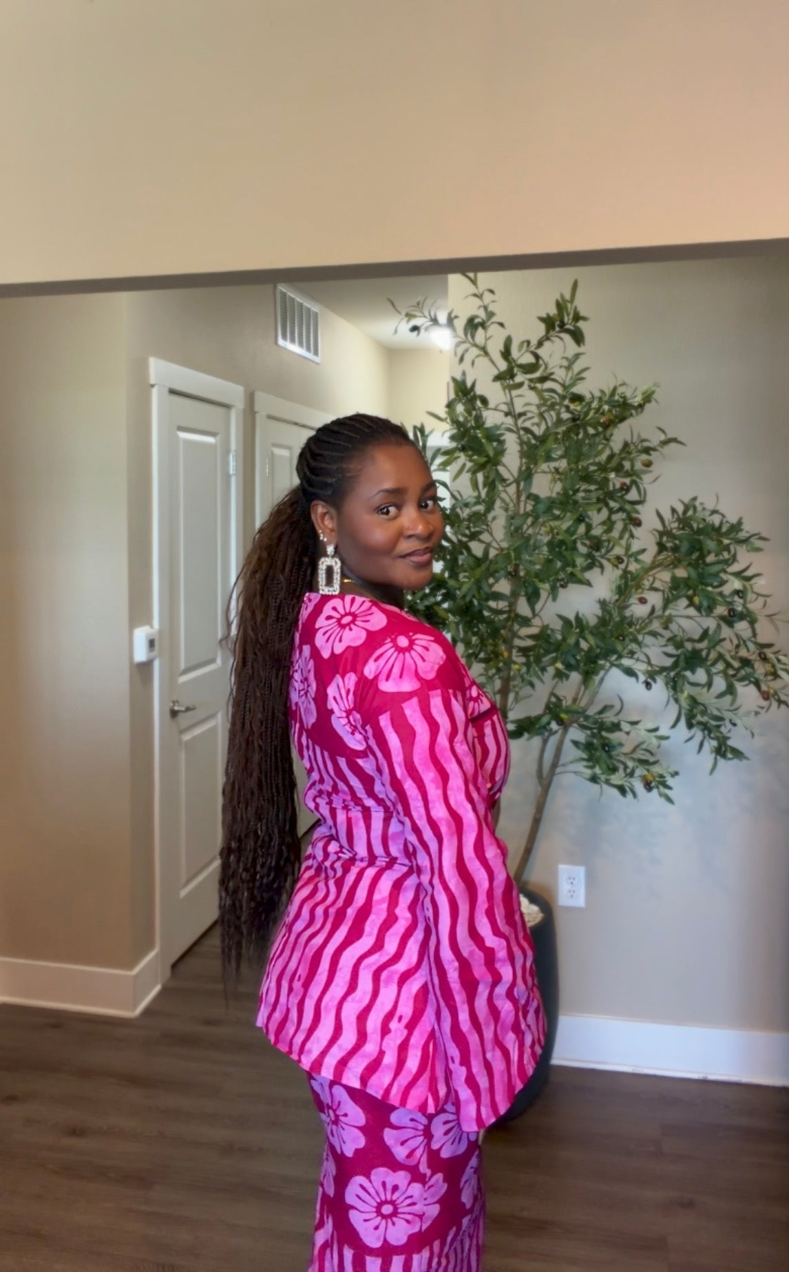 Pink African Print Two-Piece Set