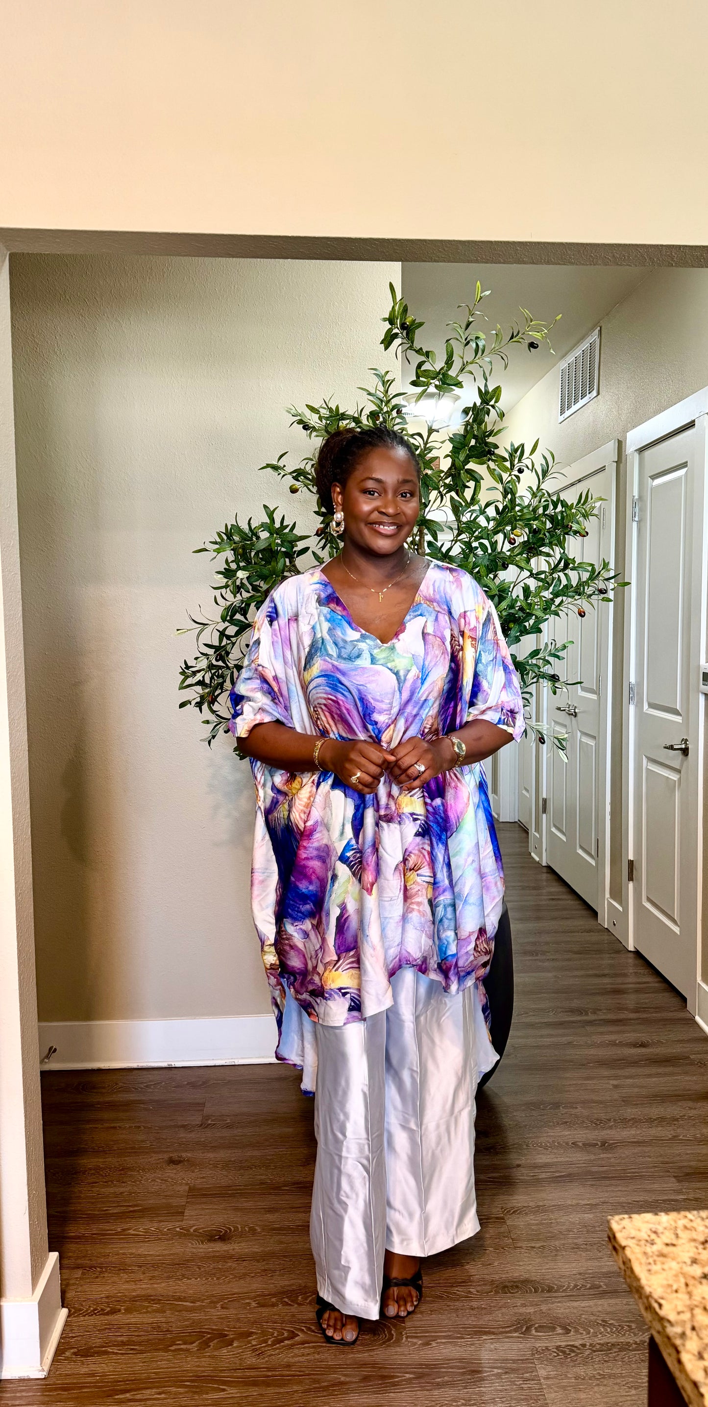 Purple Floral Palazzo Set