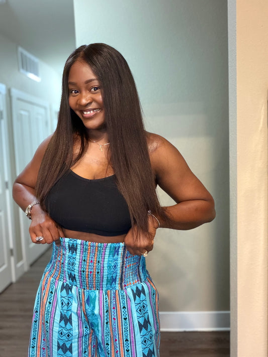 Blue Abstract African Print Palazzo pants