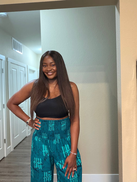 Blue African Print Palazzo Pants