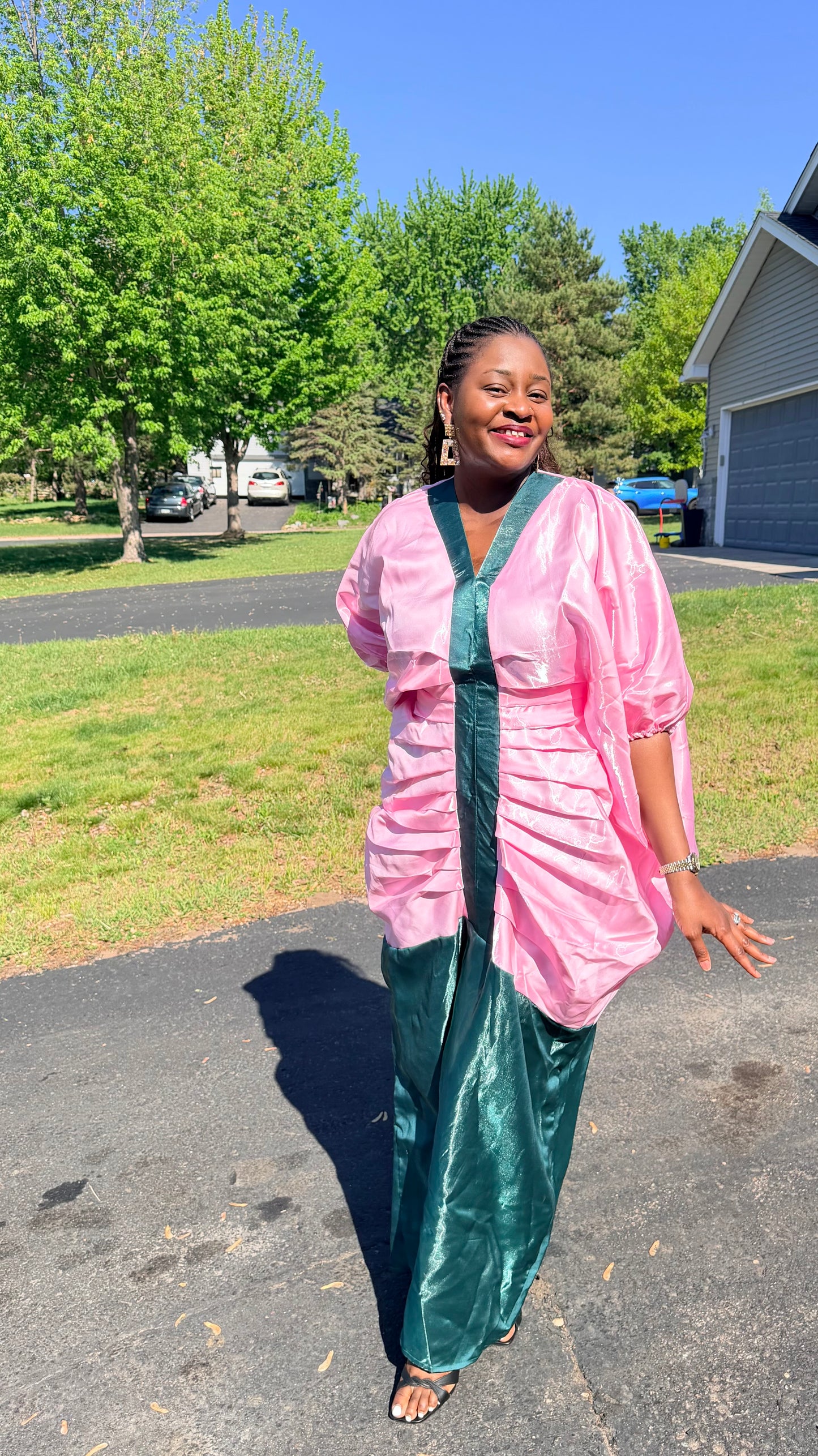 Elegant Cinched Mikado Bubu Dress