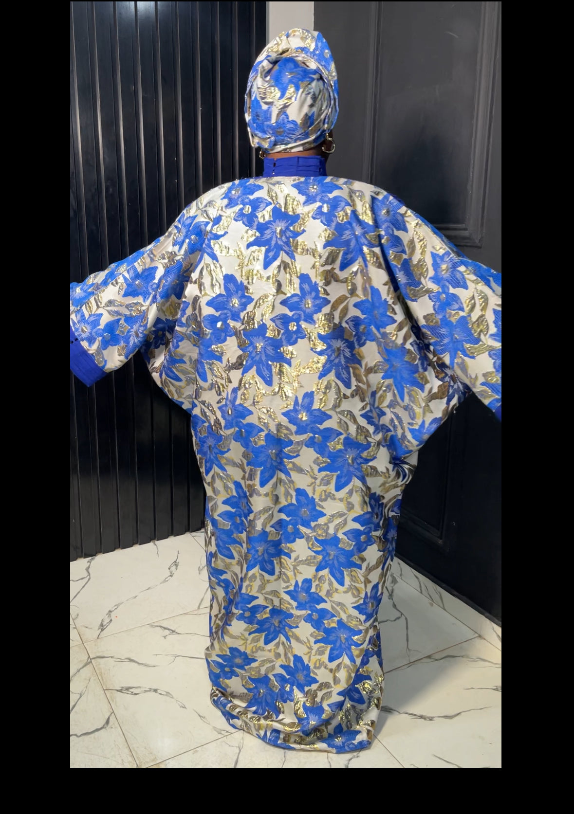 Elegant Royal Blue aso oke Fabric