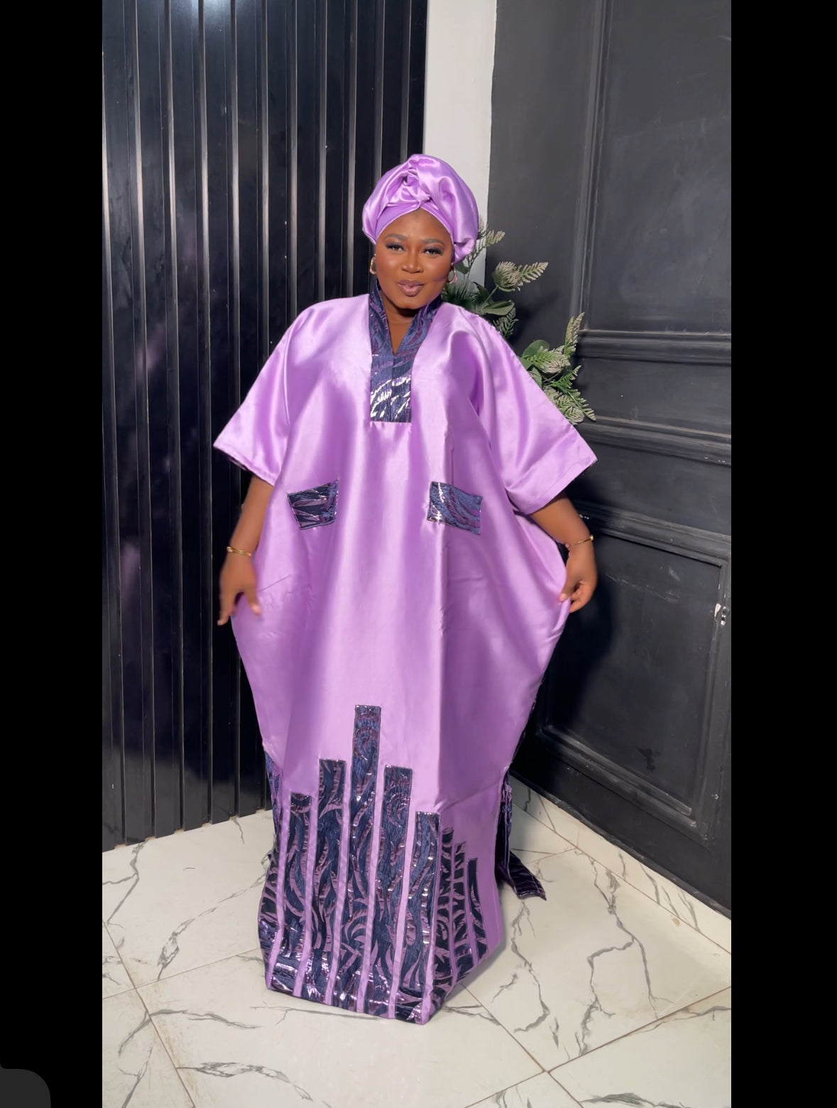 Lilac Luxury damask free-size dress