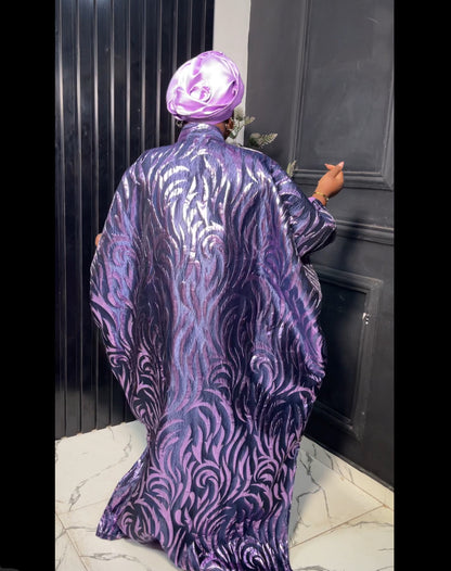 Lilac Luxury damask free-size dress
