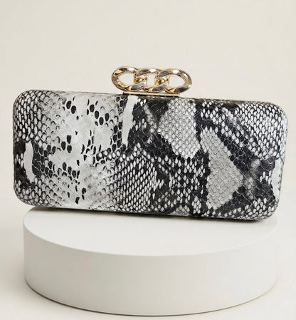 Black & White Python Clutch