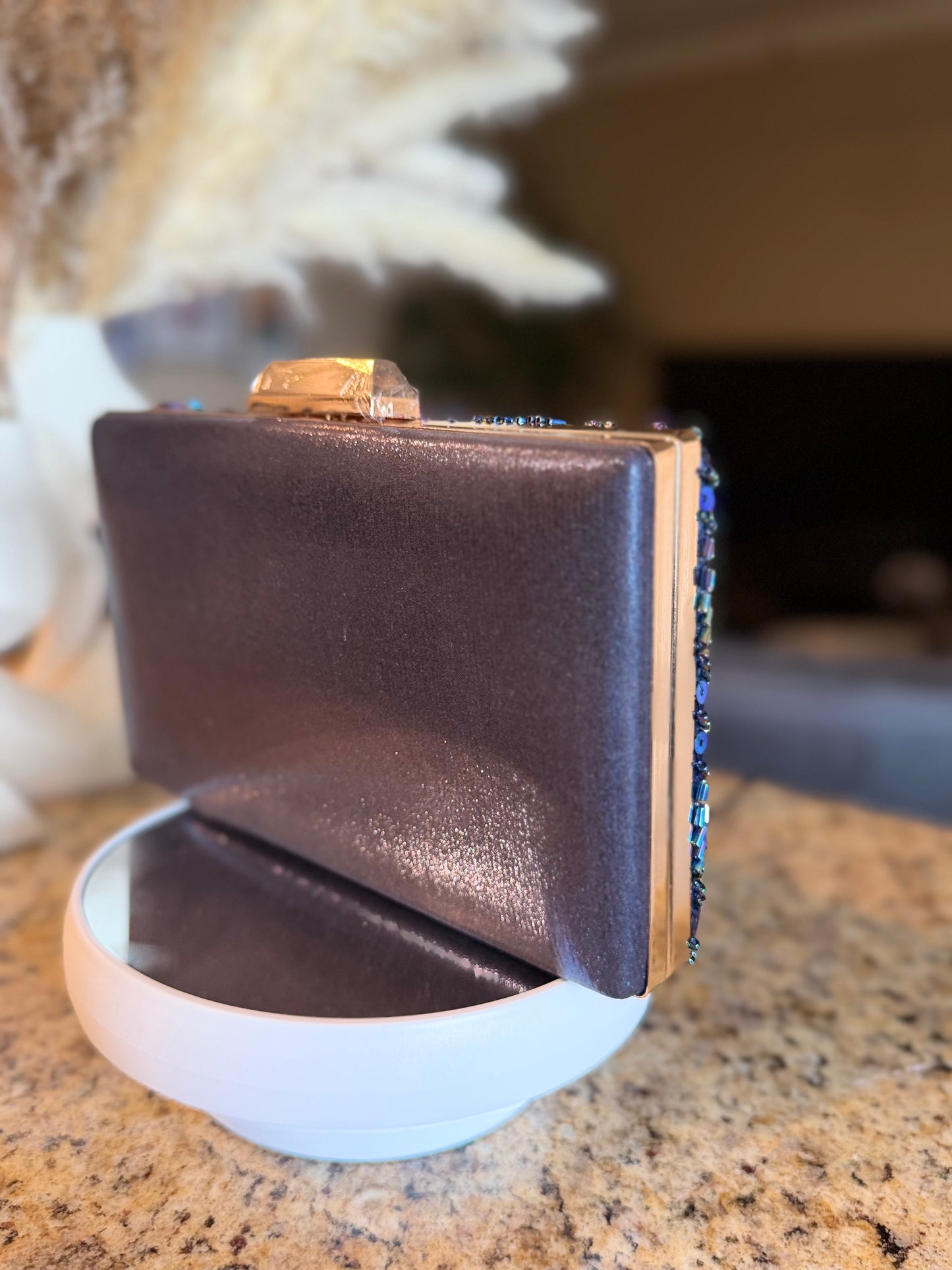 Peacock Luxe Beaded Clutch