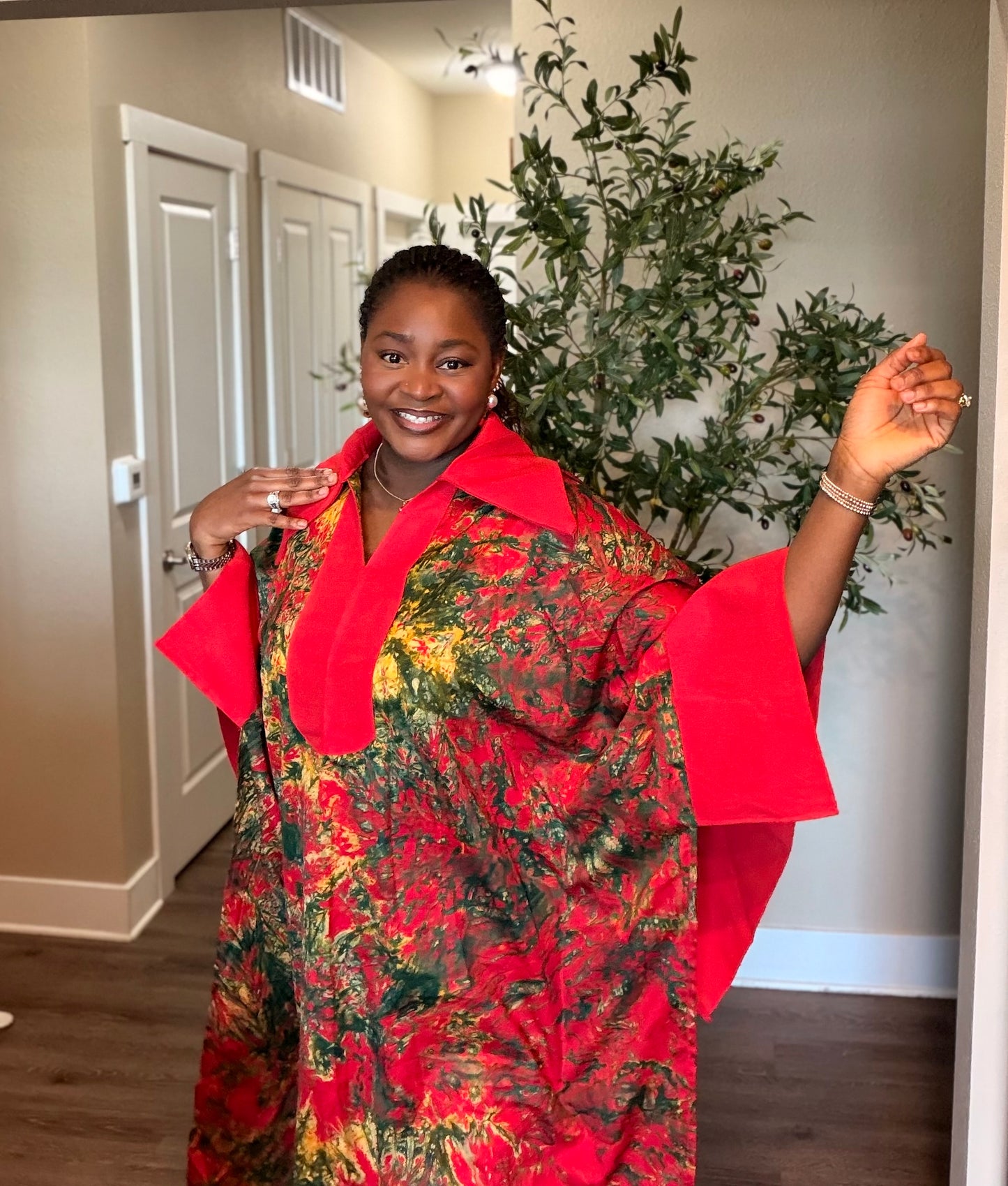 Luxury Red Adire Two Piece Set