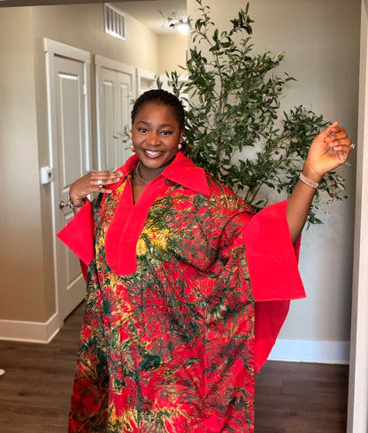 Luxury Red Adire Two Piece Set