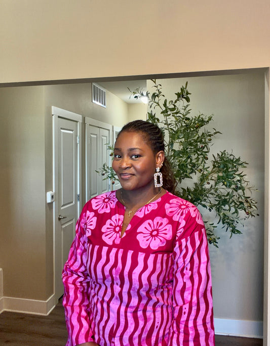Pink African Print Two-Piece Set