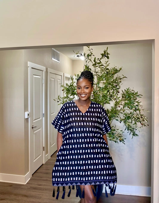 Navy Tassel Dress