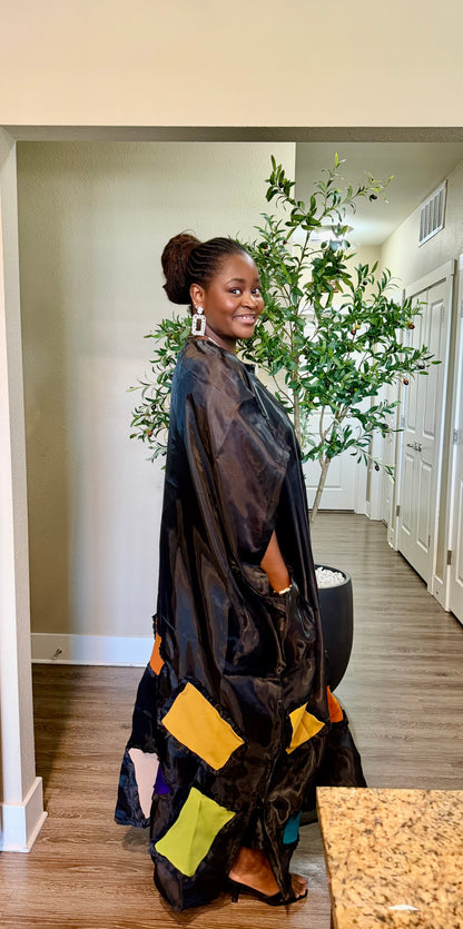Black Patchwork Kaftan