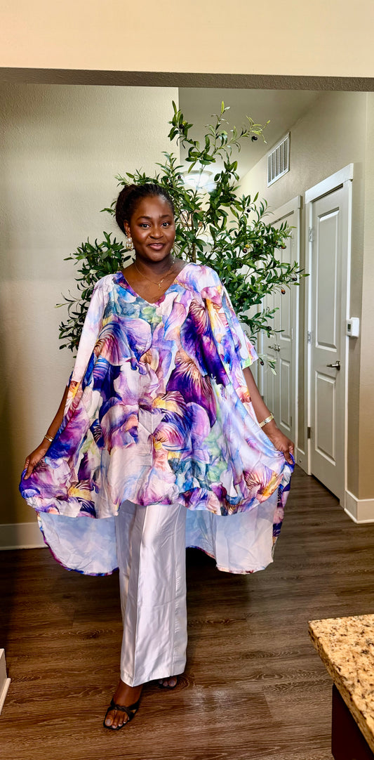 Purple Floral Palazzo Set