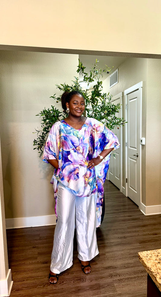 Purple Floral Palazzo Set
