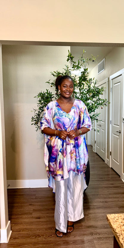 Purple Floral Palazzo Set