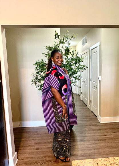 Purple Aso Oke Jacket Set