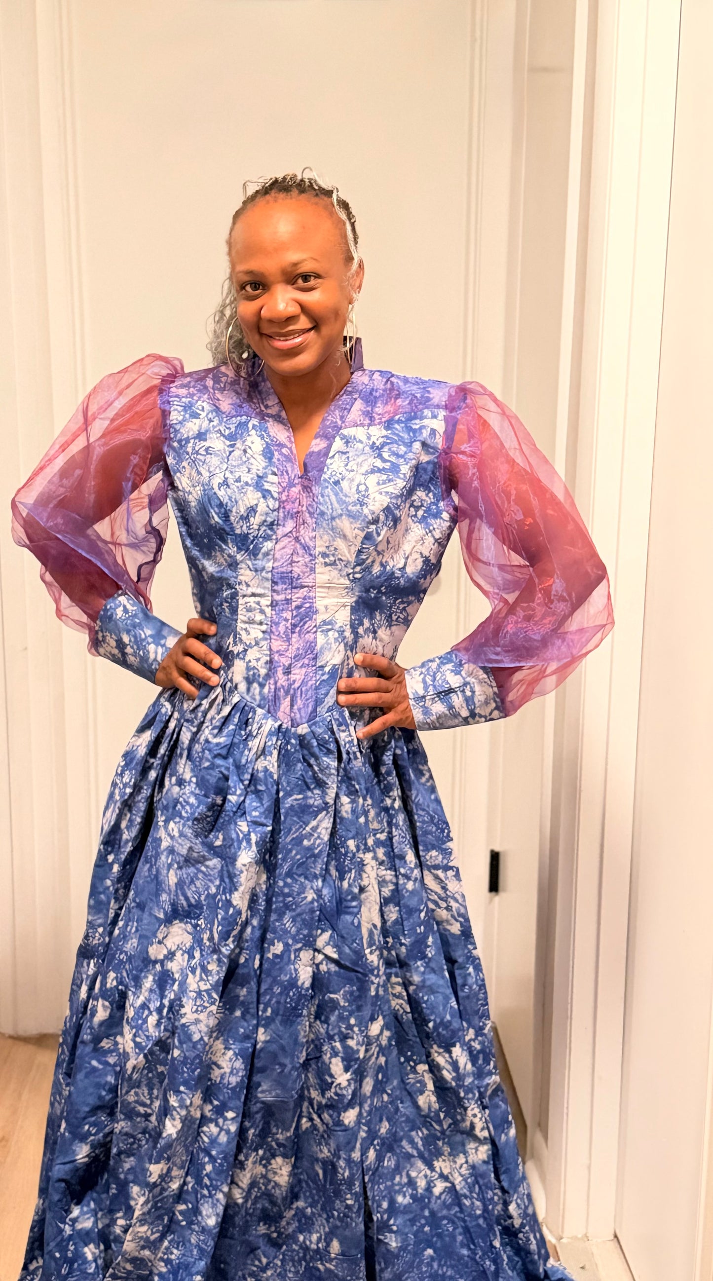 Adire Bloom Maxi Dress