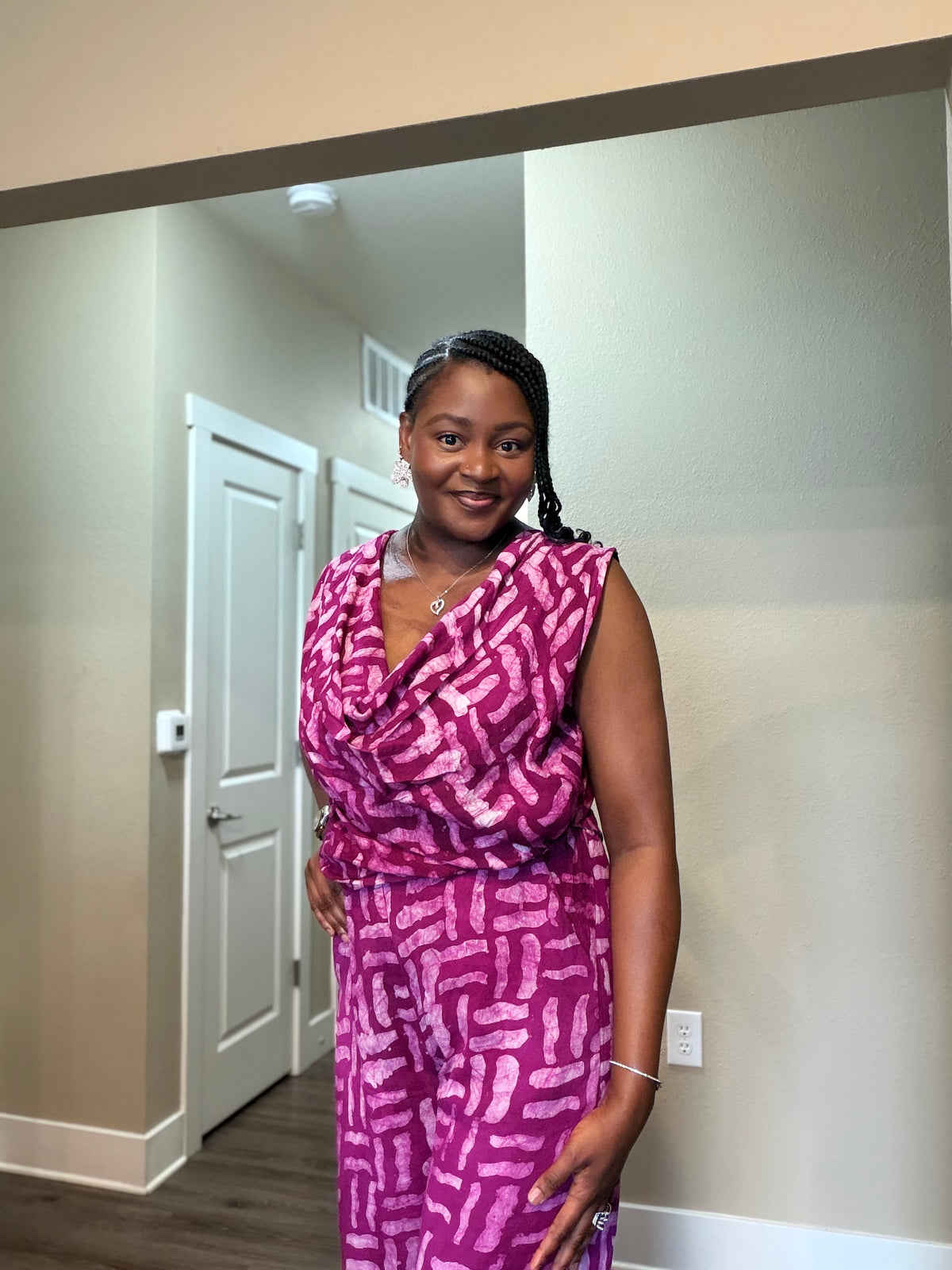 Draped Cowl- Neck Pant Set