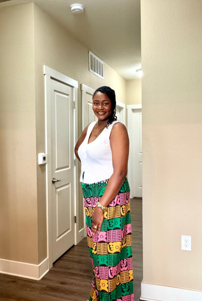 Akwete Wide-Leg Palazzo Pants