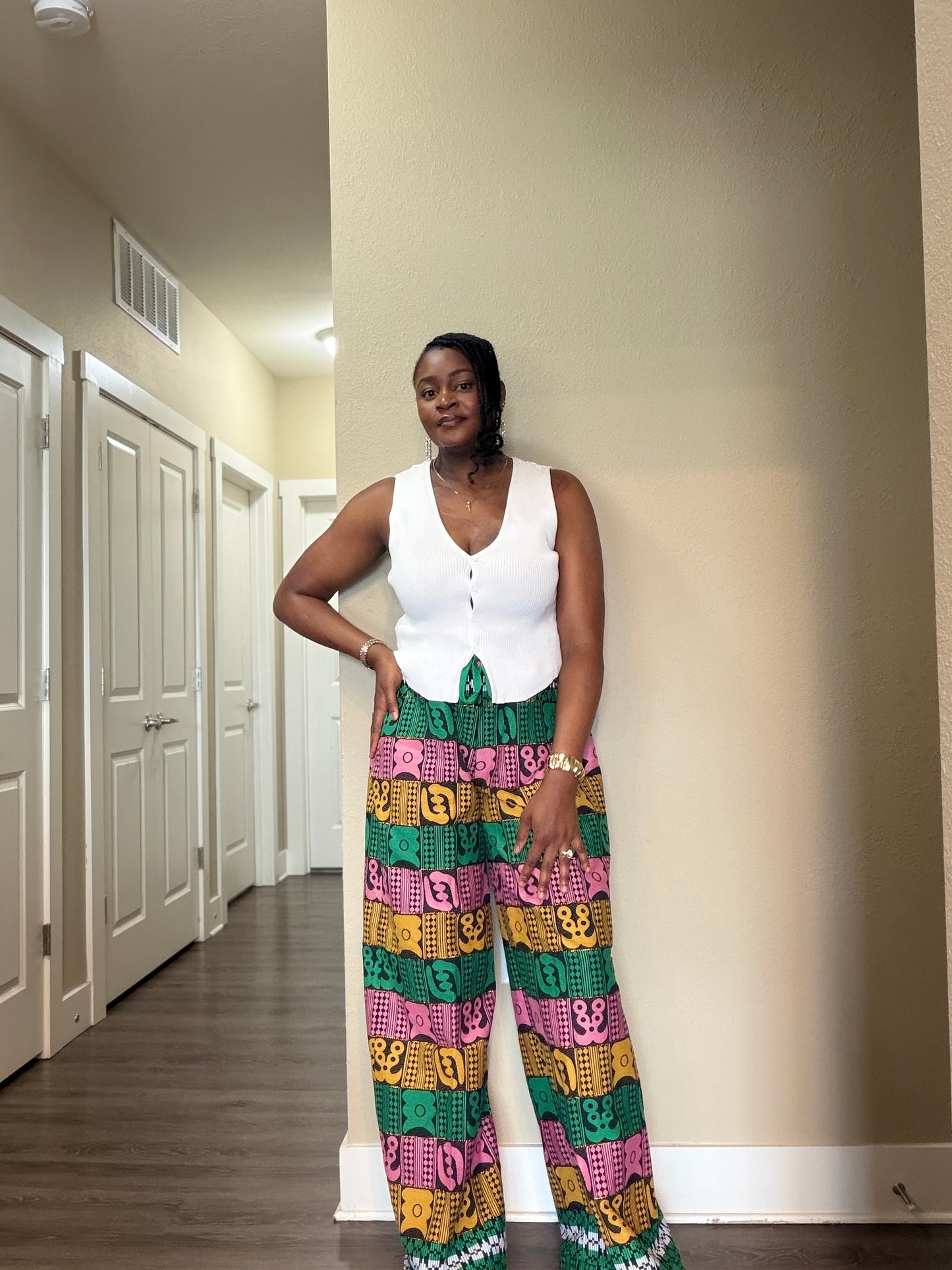 Akwete Wide-Leg Palazzo Pants