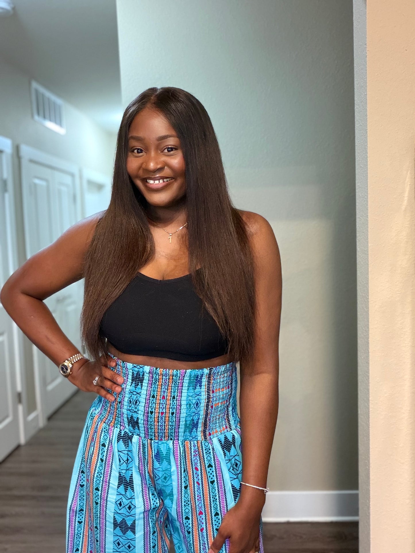 Blue Abstract African Print Palazzo pants