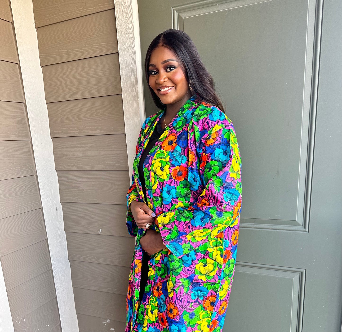Vibrant Floral Kimono Jacket