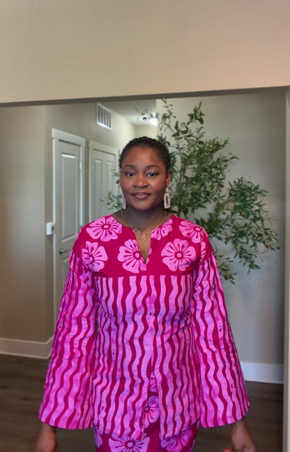 Pink African Print Two-Piece Set
