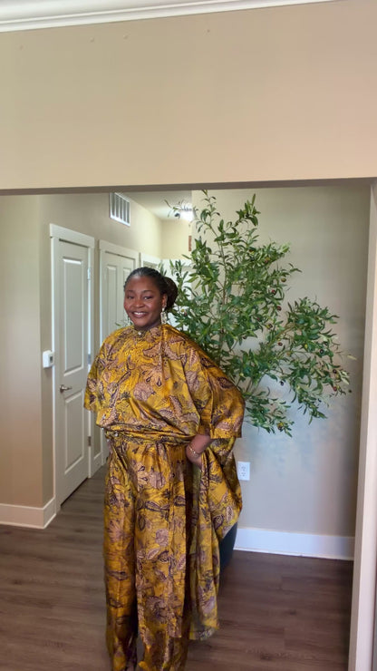 Luxury Gold African Bubu Dress