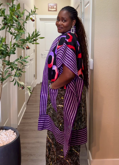 Purple Aso Oke Jacket Set