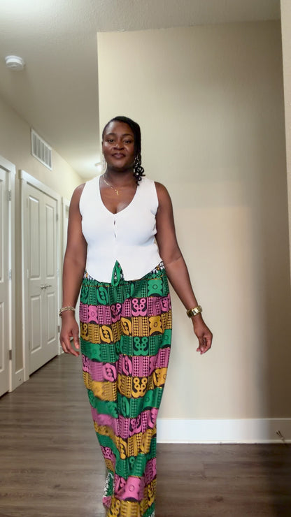 Akwete Wide-Leg Palazzo Pants